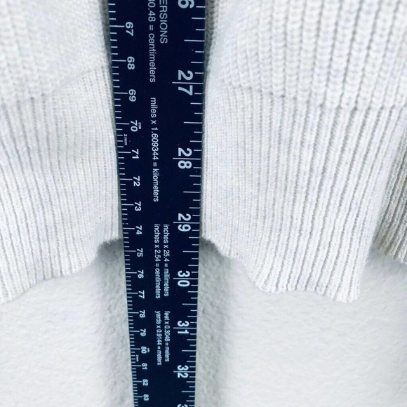 EDDIE Bauer Sweater Cream Knit Varsity Stripe V Pullover Casual Sz X Large Tall - Picture 10 of 13